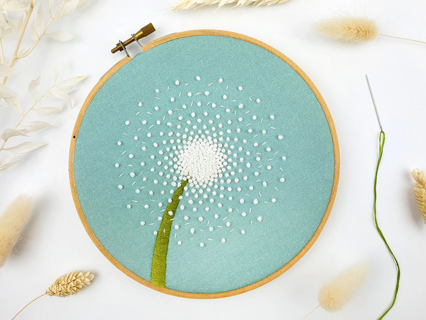 Dandelion Embroidery Pattern fabric pack
