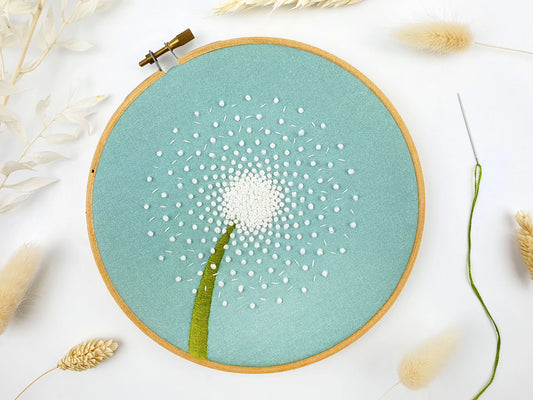 Dandelion Embroidery Pattern fabric pack